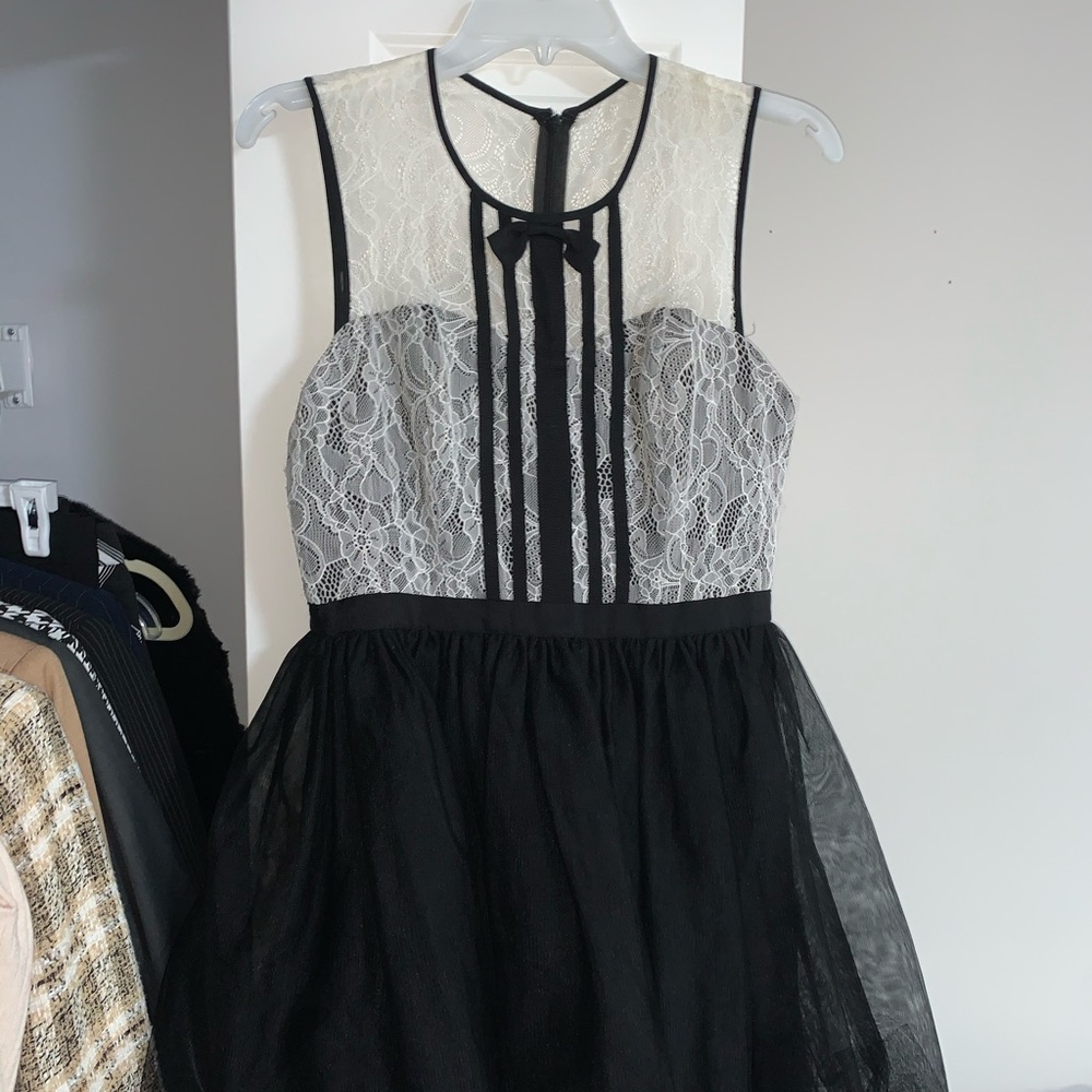 BCBGeneration lace and tulle mini dress